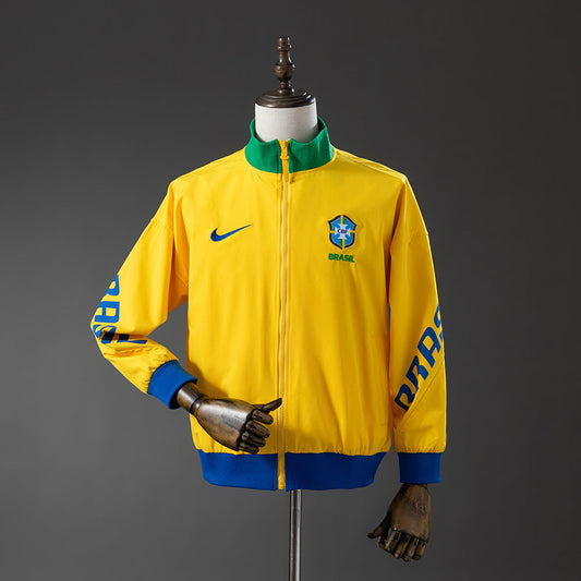 Brazil Windbreaker 2025/26 Yellow Football Jacket