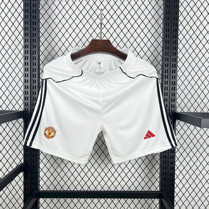 Manchester United Shorts 25/26 Home White Football Kit Soccer Shorts