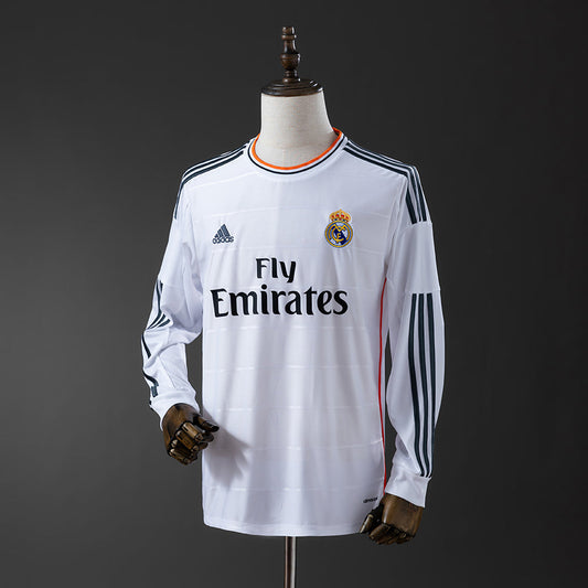 Real Madrid Jersey 2013/14 Home Retro Football Kit Long Sleeve