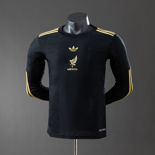 Mexico Jersey 25/26 Black Kit Player Version Long Sleeves