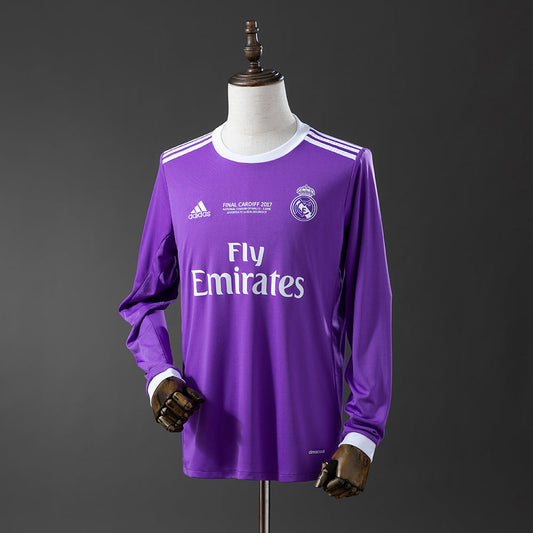 Real Madrid Jersey 2016/17 Away Retro Football Kit Long Sleeves