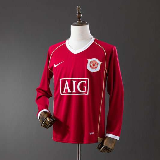 Manchester United Jersey 2006/07 Home Retro Football Kit Long Sleeves