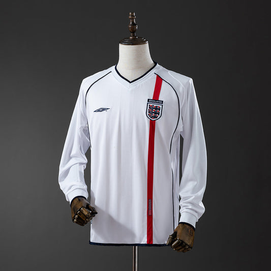 England  Jersey 2002 Home Retro Football Kit Long Sleeves