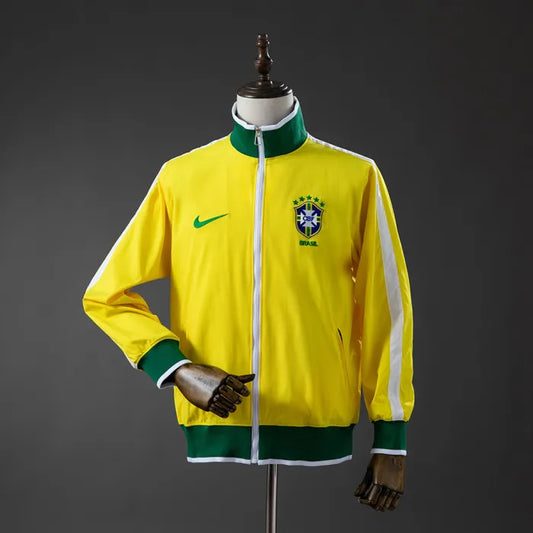 Brazil Windbreaker 2010-11 Yellow Football Kit Soccer Jersey