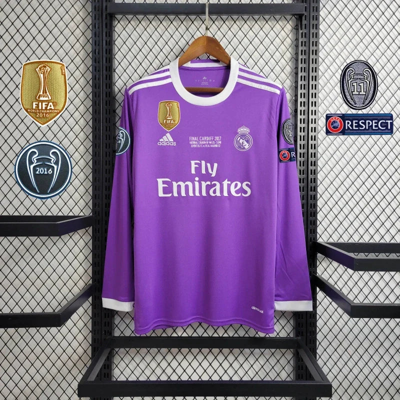 Retro Real Madrid Away Kit 16/17 Long Sleeves Football Jersey