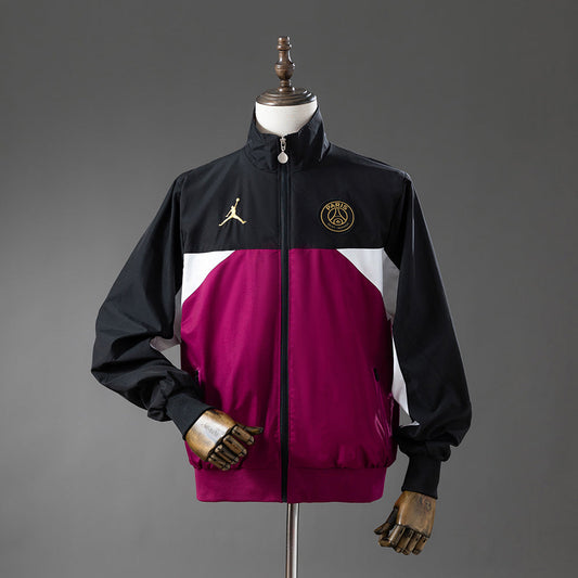 PSG Windbreaker 2025/26 Black & Psychedelic Purple Football Soccer Jacket