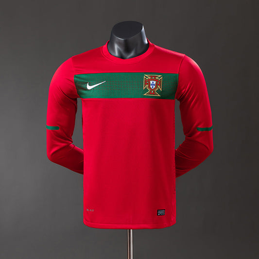 Portugal Jersey 2010 Home Retro Football Kit Long Sleeves Player Version