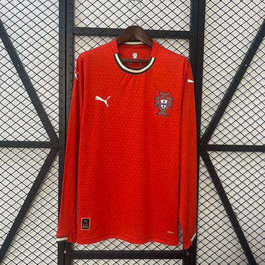 Portugal Jersey 25/26 Home Long Sleeves Ronaldo Football Kit Soccer Jersey
