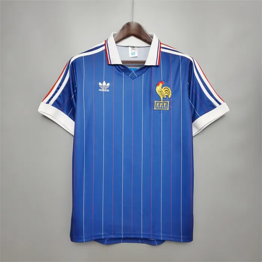 France Jersey Home Kit 1982 Retro Football Team Soccer Shirt