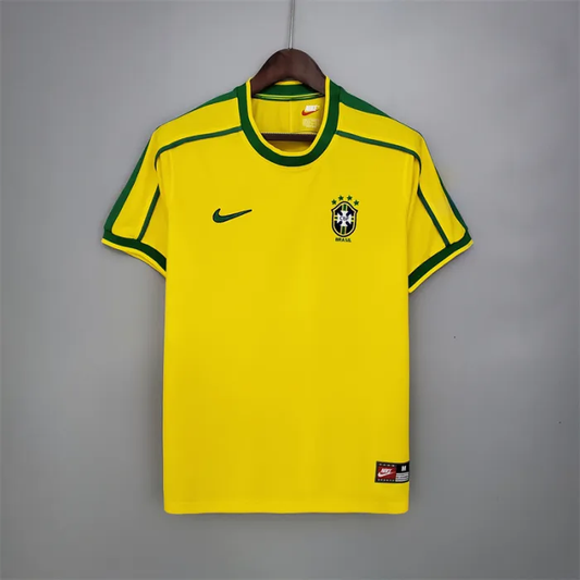 Brazil Jersey Home Kit 1998 Retro Football Team Soccer Shirt