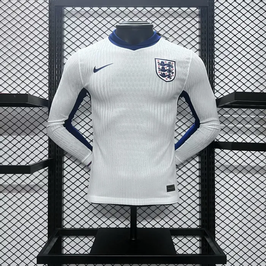 Player England Home Kit 24/25 Euro Cup 2024 Long Sleeves Football Jersey