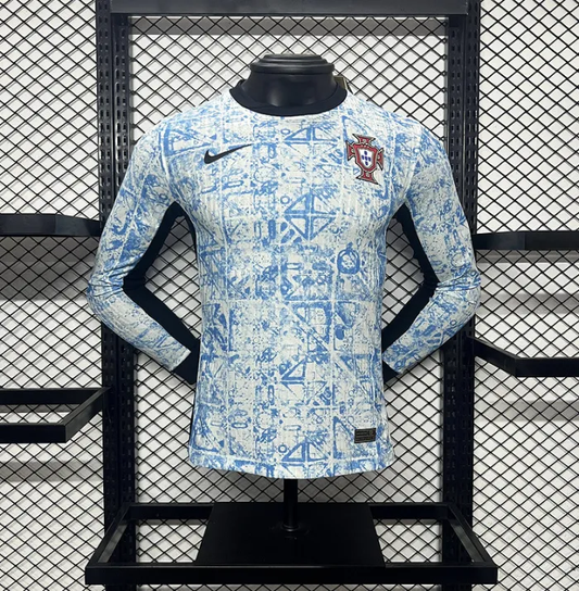 Player Portugal Away Kit 24/25 Euro Cup 2024 Football Jersey Long Sleeves